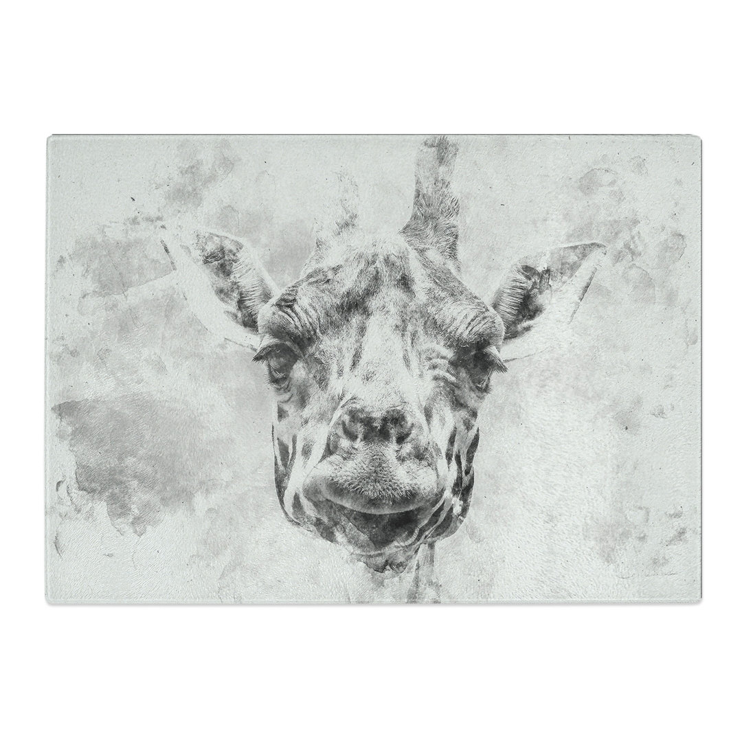 Tempered Glass Wonderful Giraffe Watercolour Chopping Board