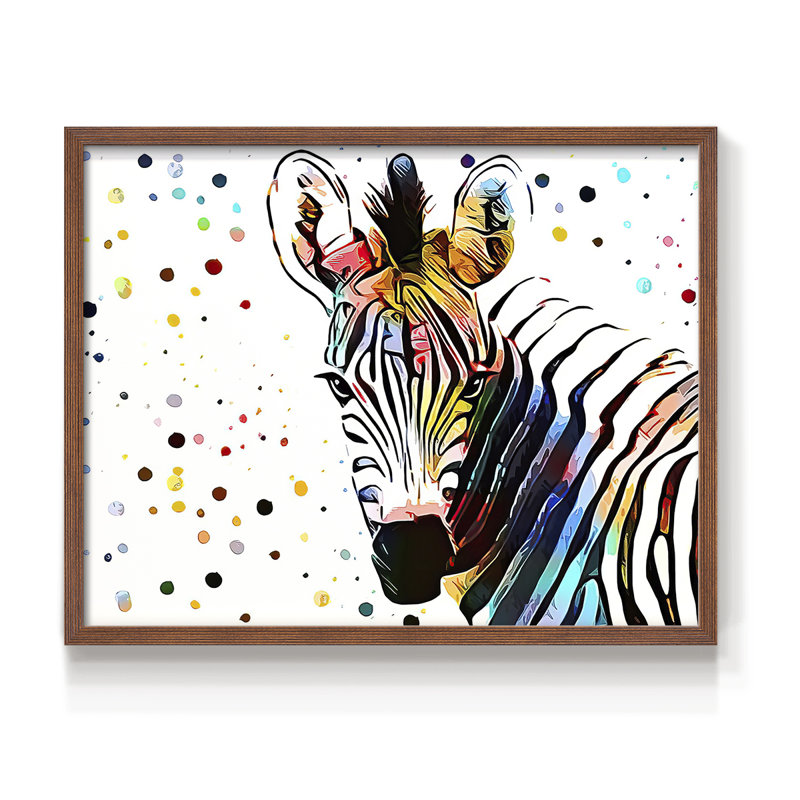 Motley Crew en couleur VI - Imprimé encadré - Restickable, H 22 po x l 28 po, Noyer