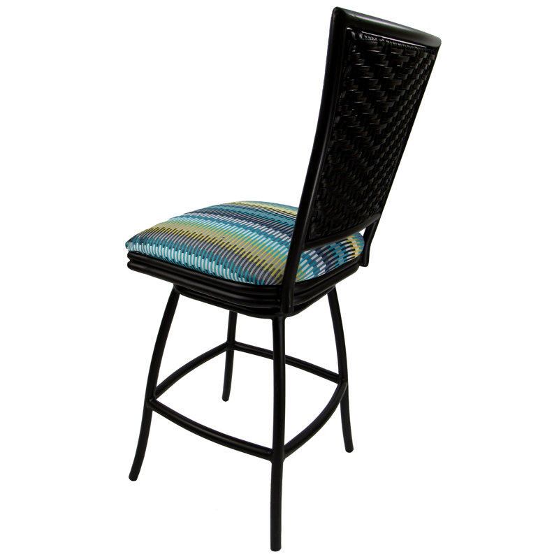 Tabouret de bar 26 po, Bande ensoleillée turquoise, Brown