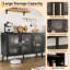 Buffet 48 "noir, armoire de cuisine moderne avec porte vitrée et tablettes amovibles