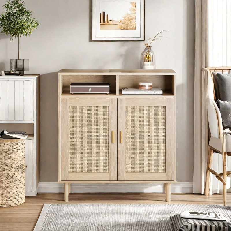 Solid Wood Rectangle Accent Cabinet