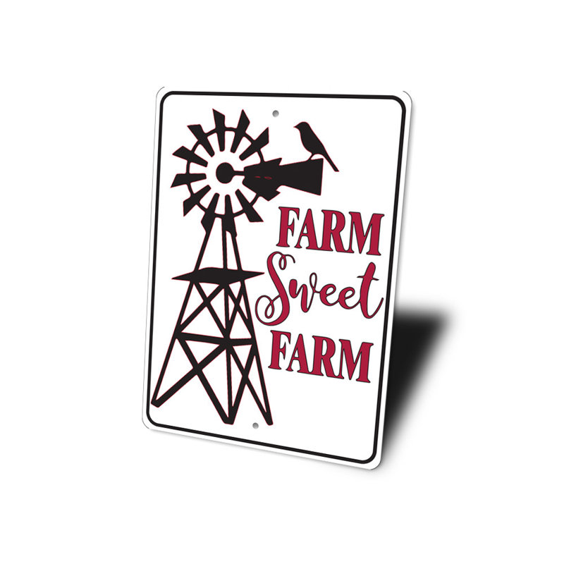 Enseigne en aluminium Farm Sweet Farm, H 14 po x l 10 po x P 0,04 po