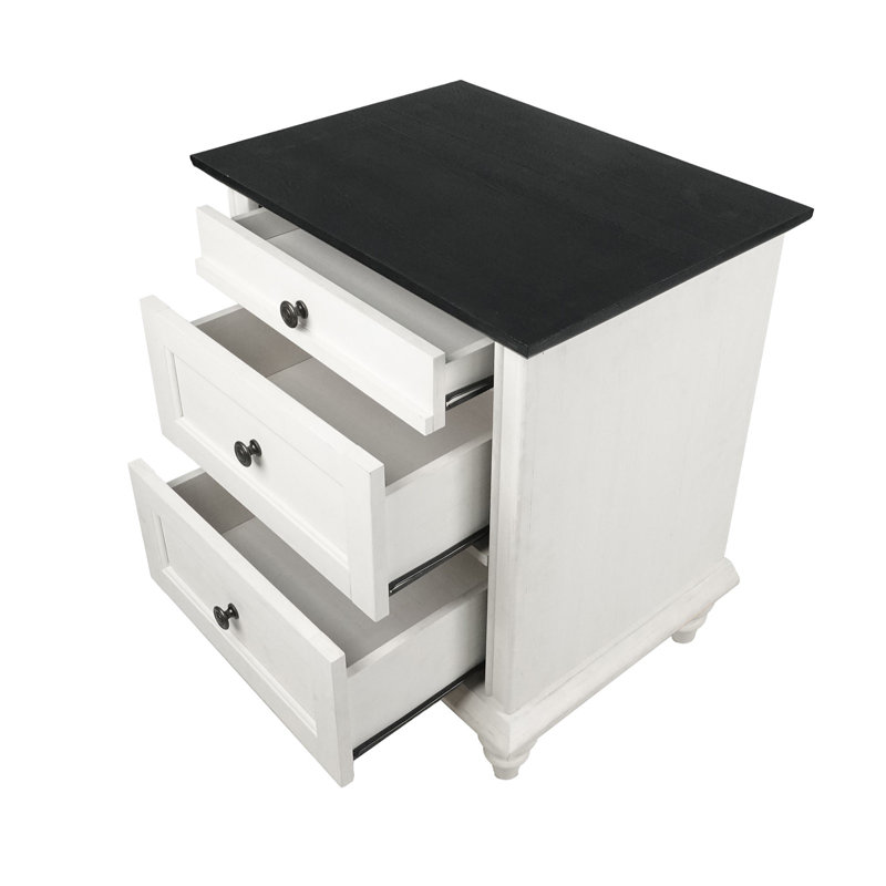 Table de chevet 1pc, White/Black