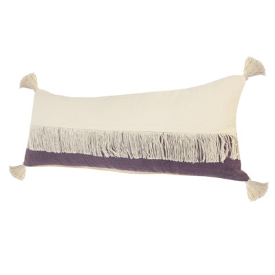 Coussin décoratif à franges 100% coton Contemporary