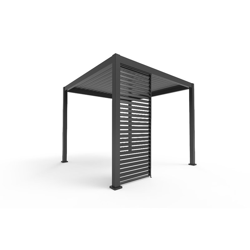 Baskas Side Wall with Slats, Black, 238.65 x 123cm