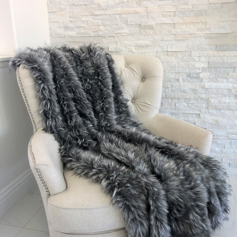 Grey Wolf Throw Blanket