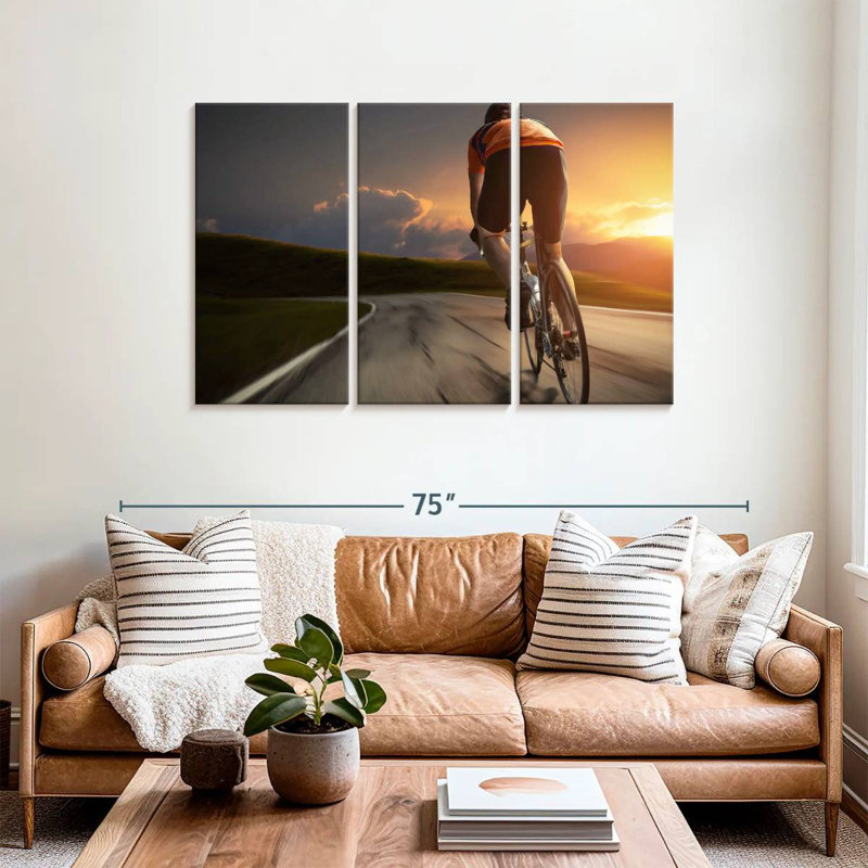 Sireci Pro Cycler On Mountain Bike, 36" H x 57" W