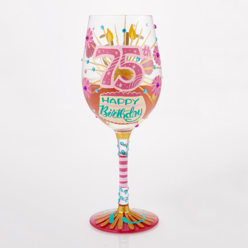 Verre à vin Lolita «Happy 75th Birthday»