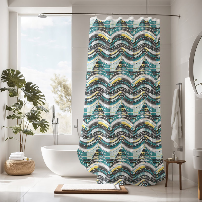 Abstract Shower Curtain, 83" H x 70" W
