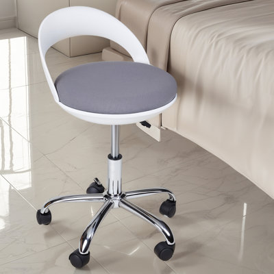 Backed Adjustable Height Industrial Stool