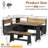 Corner Breakfast Nook Table Set With Cushion, L-shape Kitchen Dining Table With Bench, Farmhouse Wood Breakfast Nook Bench With Hidden Storage,black