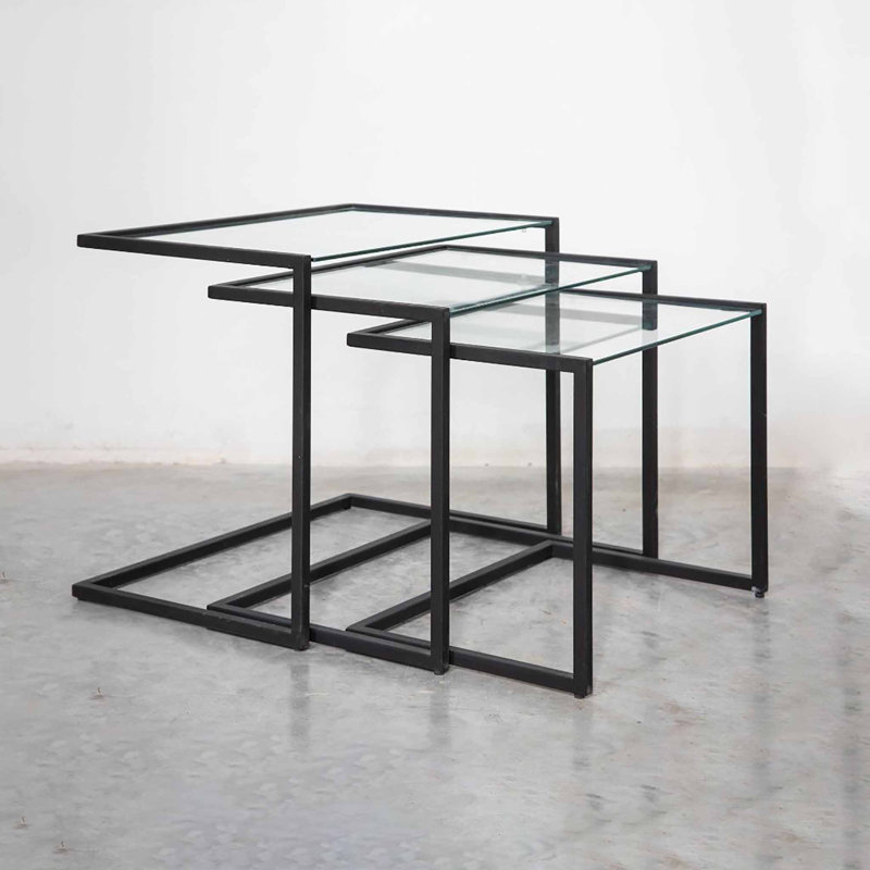 Micaya Glass Top Nesting Tables