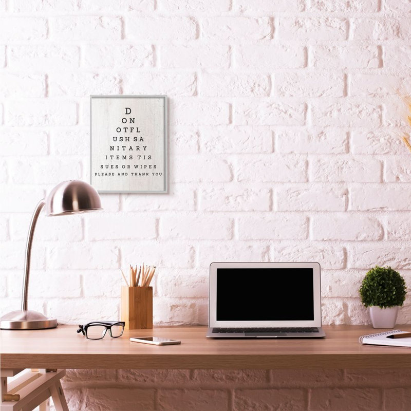 «Eye Chart» par Daphne Polselli - Art textuel, H 14 po x l 11 po x P 1,5 po, Estampe numérique Farmhouse
