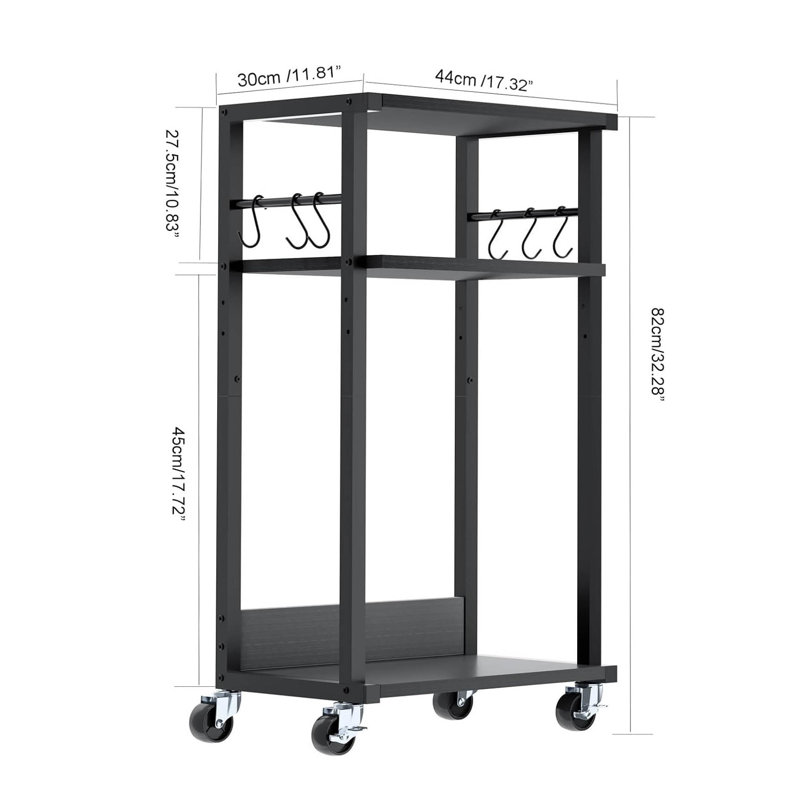 82cm H x 44cm W Utility Cart