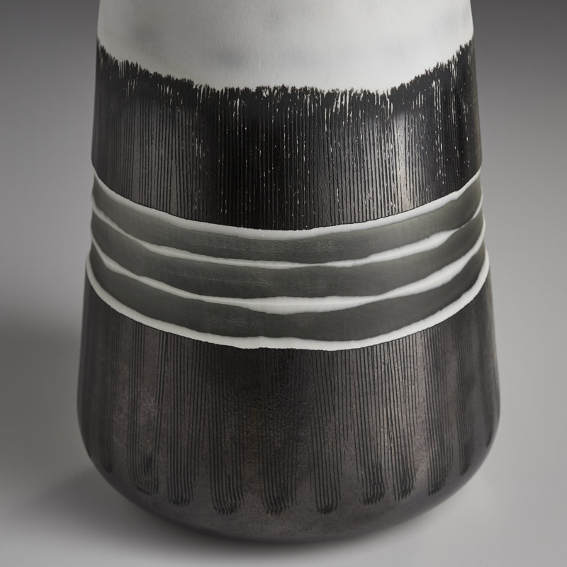 Borneo Handmade Ceramic / Porcelain Table Vase, 11.5" H x 7.75" W x 7.75" D