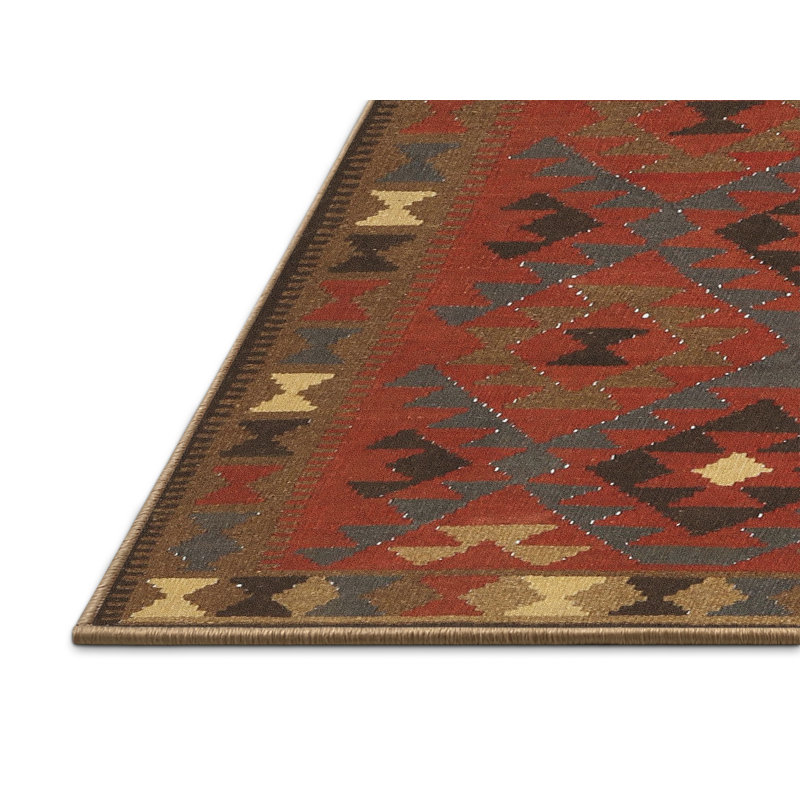 Tapis beige/rouge/brun contemporain, Rectangle 8 pi x 12 pi