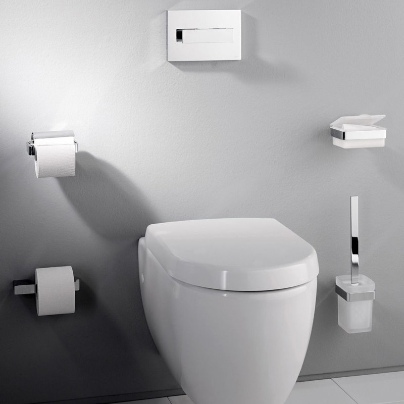 Wall Mount Toilet Paper Holder with Cover, Polished Chrome
