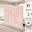 Paravent pliant à 6 panneaux, séparation de pièce, motif floral rose royal et blanc, beige clair, en toile, autoportant, cloison de protection pour plus d'intimité-134490716-134490717