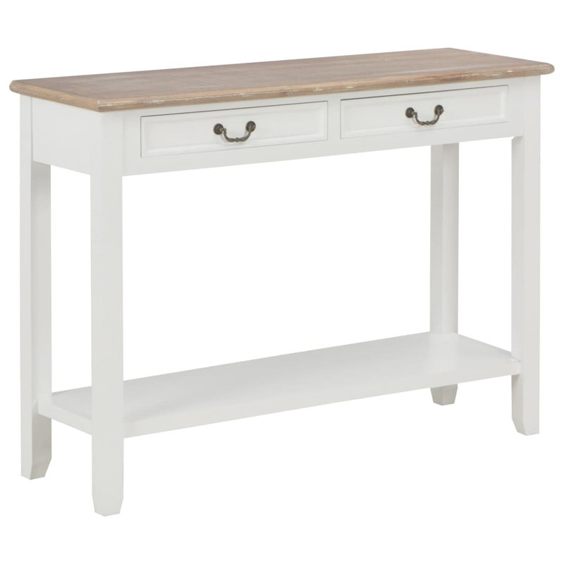 Raymond 110cm Console Table, White, Brown