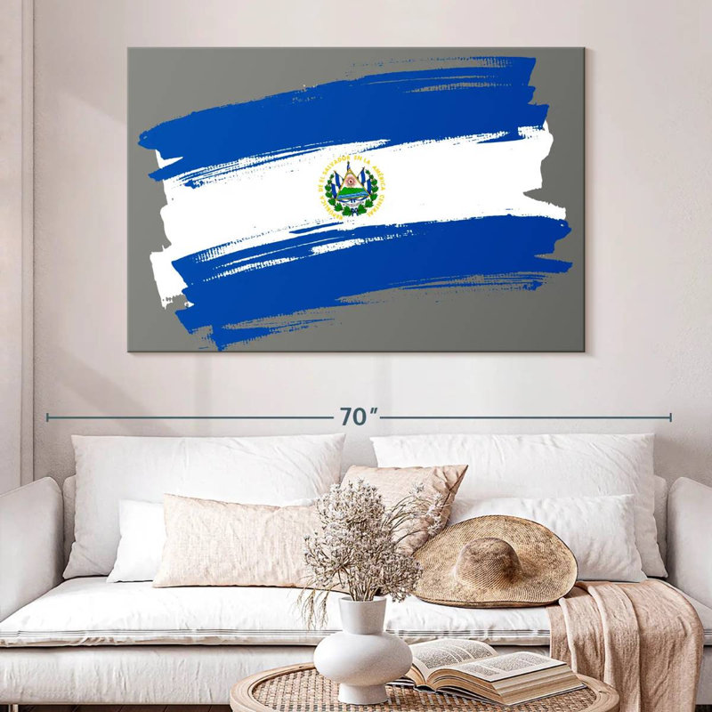 Drapeau du Salvador brossé, H 24 po x l 36 po