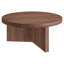 36" Wide Round Coffee Table with Fluted Base — Satin Walnut Scandinavian MDF Centre Table for Living Room | Holm-690300347-715092813