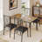 5-Piece Rustic Kitchen Table Set for 4, Compact Dining Table with Upholstered Chairs for Small Apartments & Studios-443847599-443847585-443847587