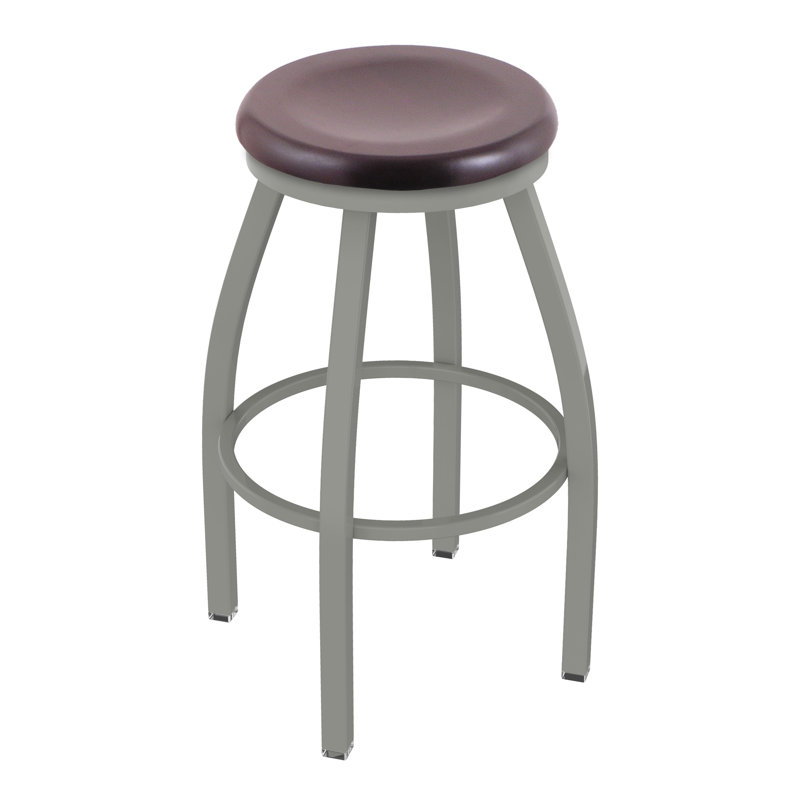 802 Misha Swivel Bar Stool, Dark Cherry Maple, Anodized Nickel, Extra Tall (36" Seat Height)
