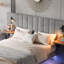 4ft6 Upholstered Bed With 2 Bedside Lamps,charging Socket-1435240064-1435240126