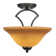 Zilo Semi-Flush 2-Bulbs Shown In Dark Granite Finish With 12" Cayenne Linen Glass