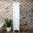 Benicio Freestanding Linen Accent Tower Cabinet with Faux Louvred Doors and Adjustable Shelf-355537215