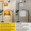 Lampadaire arqué, motif coucher de soleil sur prairie fleurie, collines vallonnées, 159 cm de haut, lampe sur pied moderne, abat-jour tambour en lin, 3 températures de couleur, télécommande et interrupteur au pied, idéal pour le salon, la chambre ou un coin lecture.-1653178310-1653178311