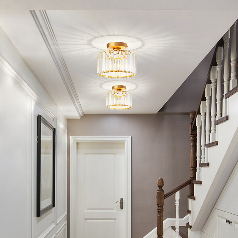 Crystal Semi Flush Mount, 7" H x 11.8" W x 11.8" D