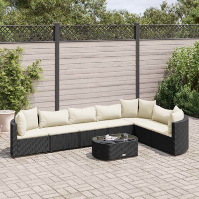  Patio Sofa Set Set Of 7 Black