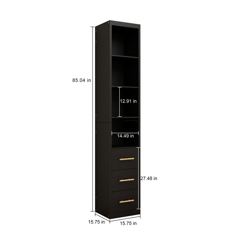 85.04" Tall Storage Cabinet with Drawer and Shelves, Narrow Cabinet for Bathroom, Laundry, and Living Room