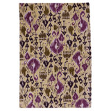 Flatweave Wool Ikat Area Rug in Ivory And Multi