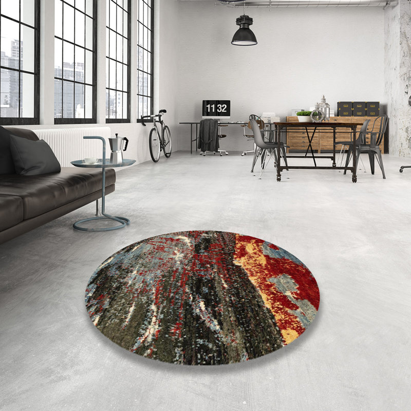 Abstract Indoor Rug, Round 4'