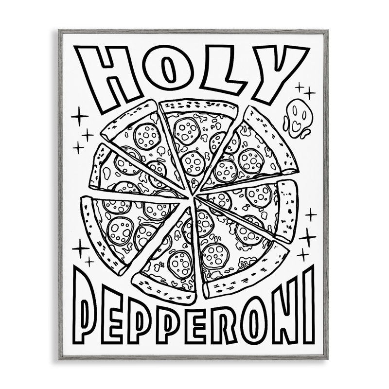 «Saint Pepperoni Pizza», estampe numérique, conception de Ziwei Li, Estampe numérique Farmhouse, H 30 po x l 24 po