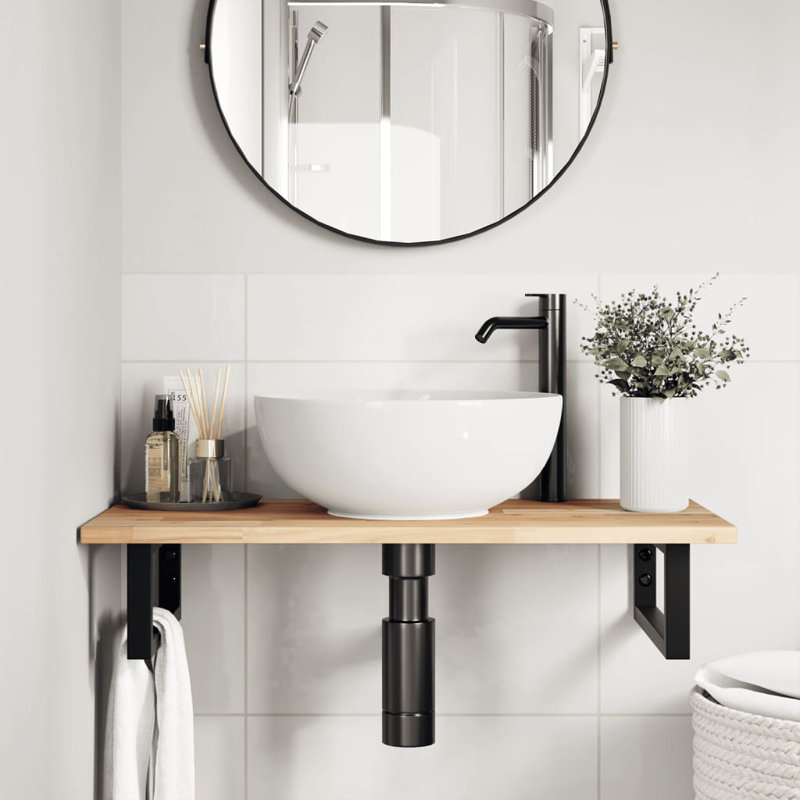 Accent Shelf, 2" H x 100" W x 50" D, Black/Natural