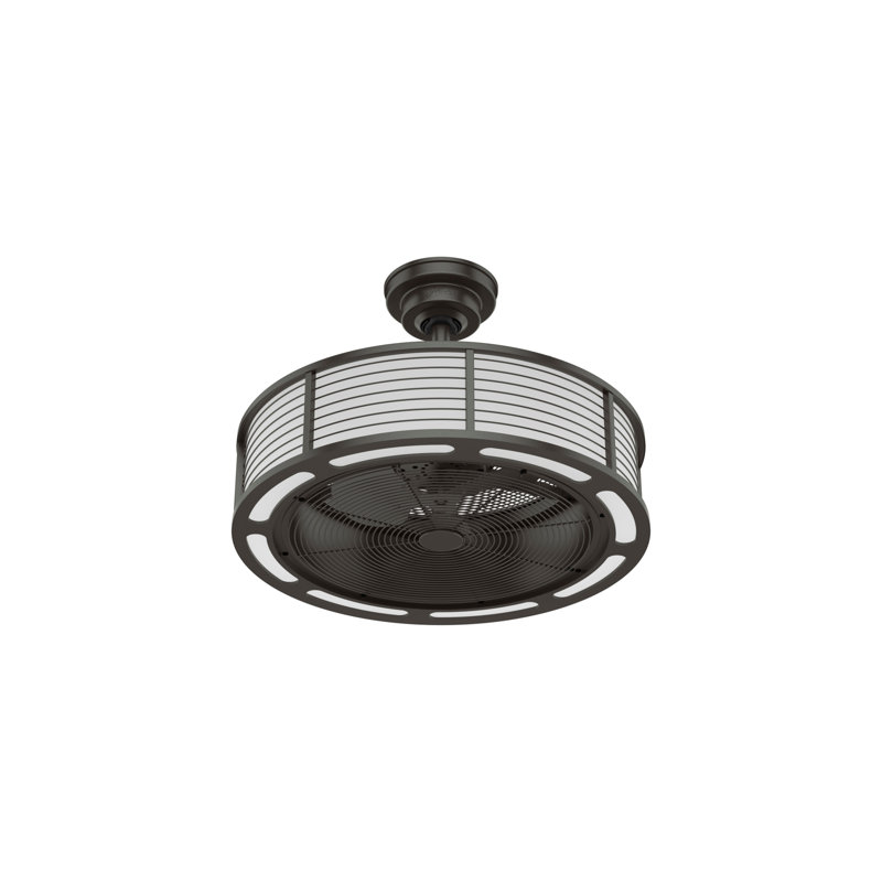 Tunley 22" Brushed Nickel LED Ceiling Fan with Wall Control