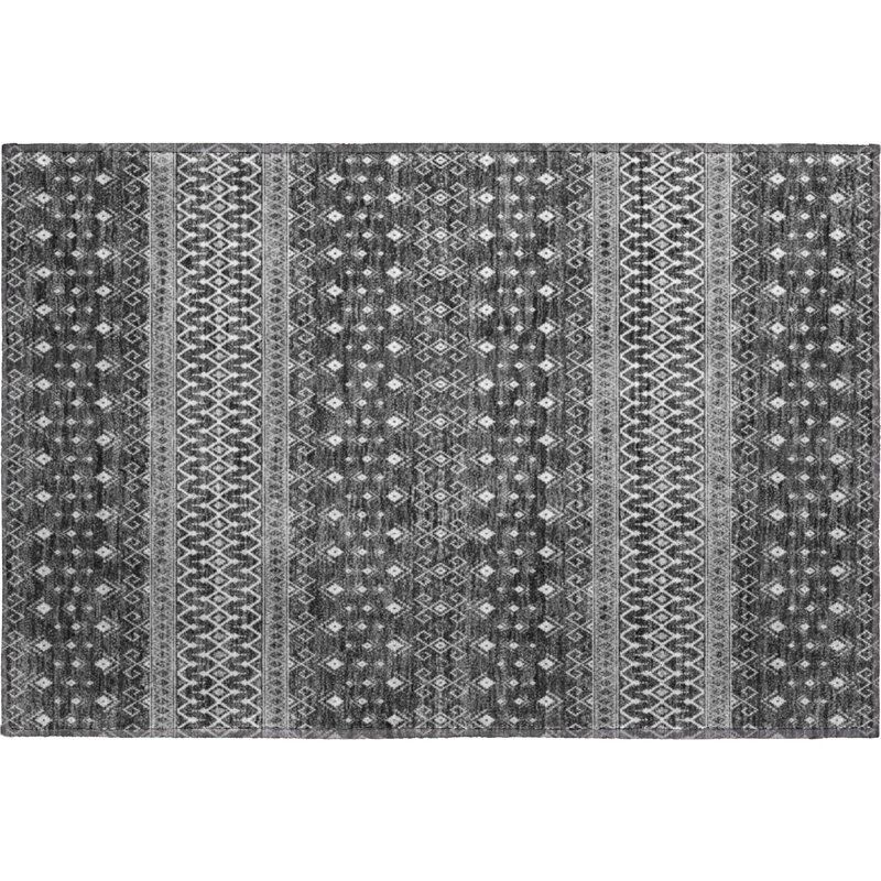 Premium Machine Washable Prisco Gray Rug, Rectangle 1'8" x 2'6"