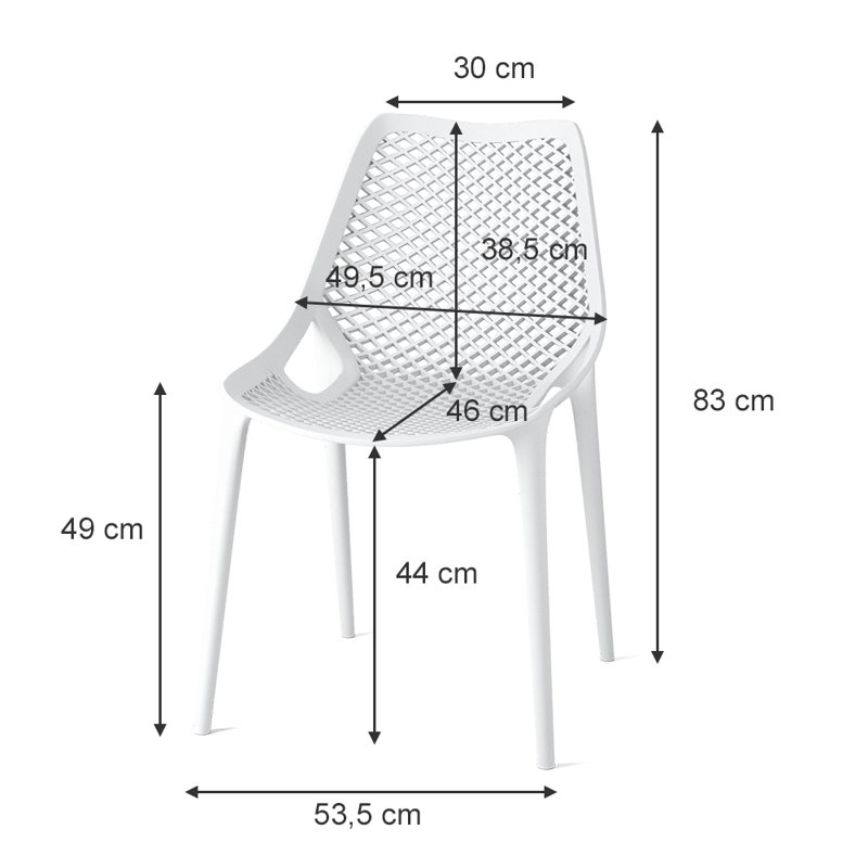 Outdoor Patio Dining Side Chair, White