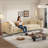 97.7" Velvet Upholstered Sleeper Sofa, King-Size Pull-Out Sofa Bed, 4-Seater Chesterfield Sofa with 2 Pillows-1173878782