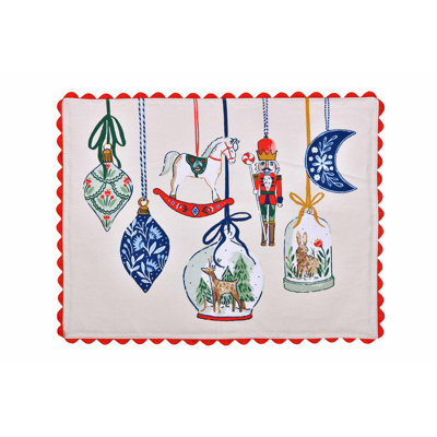 Christmas Ornaments 100% Cotton Placemat