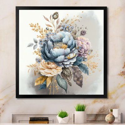 «Cool Tone Blooming Bouquet I», reproduction sur toile