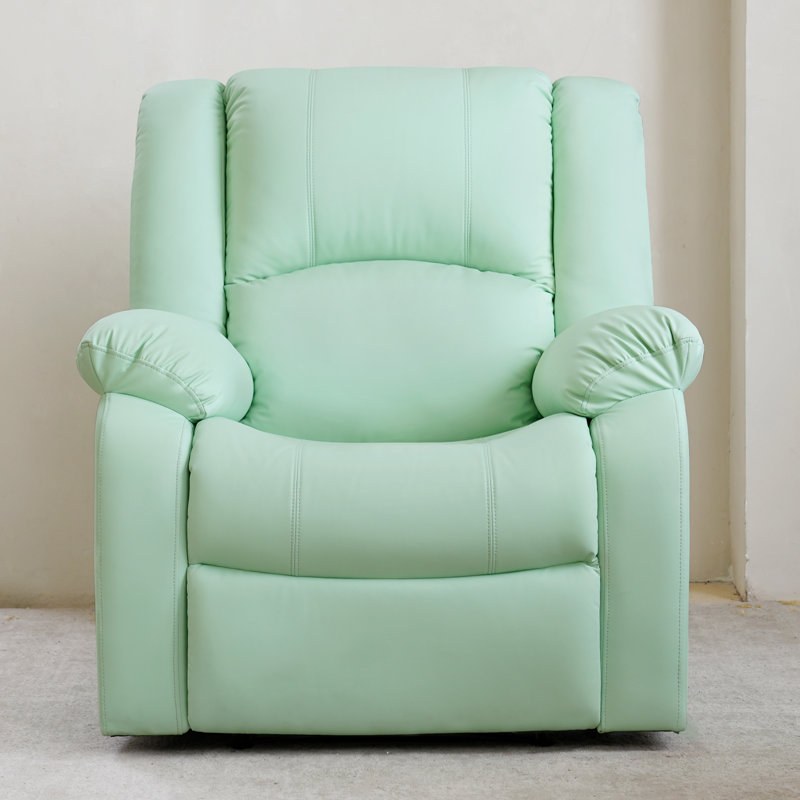 Fauteuil inclinable manuel en similicuir Hayesville, Bleu clair