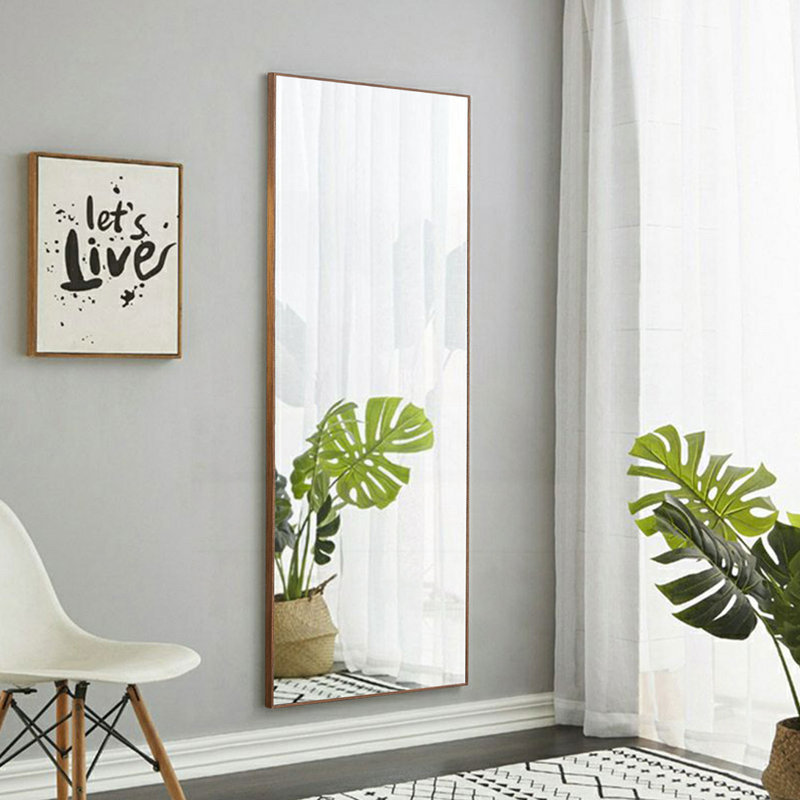 Miroir Quinnisha, Brun, H 60 po x l 17 po, Bois massif