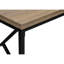 Table de présentation moderne - plateau stratifié taupe et pieds de console contemporains décoratifs en métal