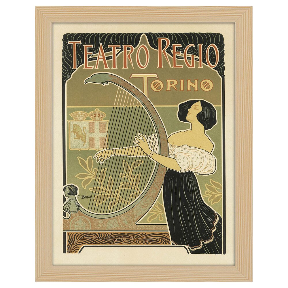 Leinwandbild Vintage Artistic Poster Teatro Regio Torino