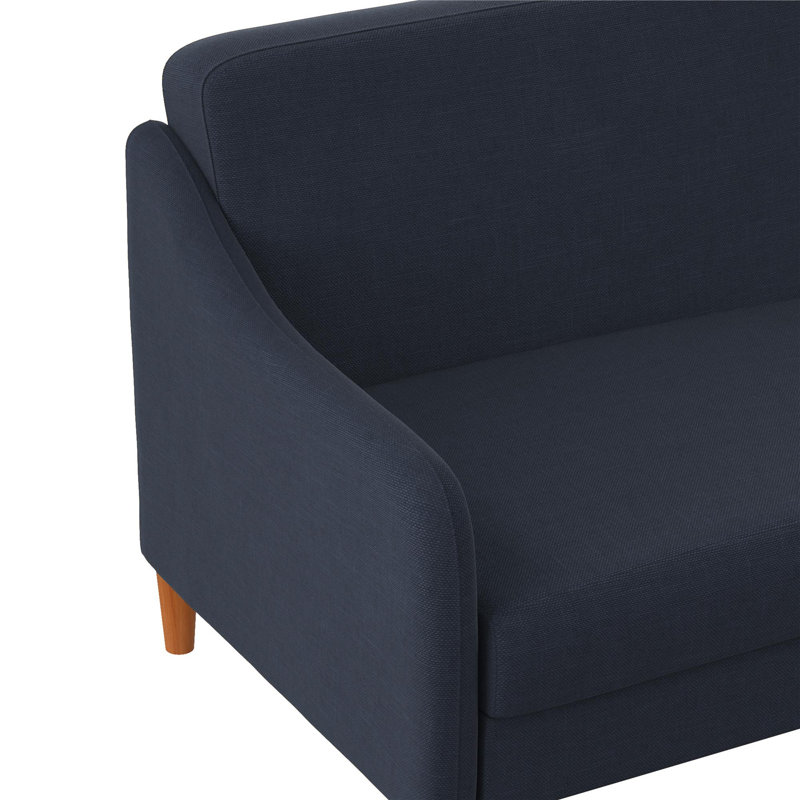 2 Seater Linen Blend Sofa, Navy Performance