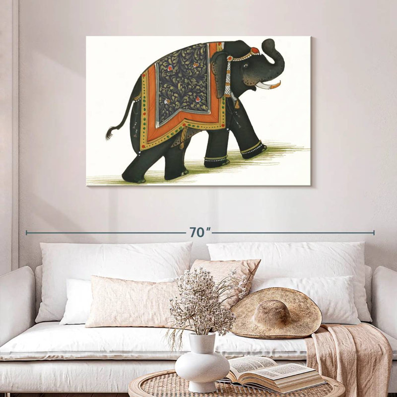 Inde Éléphant I lumière, H 30 po x l 45 po